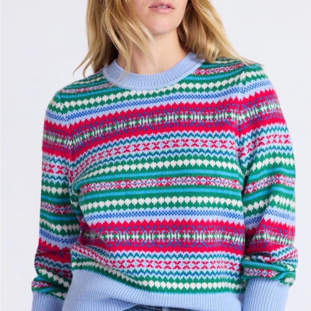 Free Assembly Fair Aisle Crew Neck Sweater - Women’s Size Large